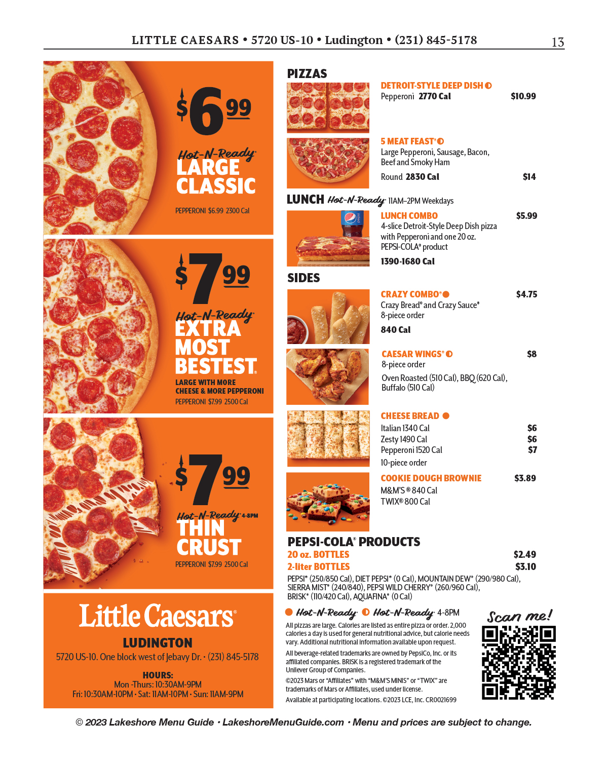 Menu Guide - Little Caesars Pizza - Visit Ludington